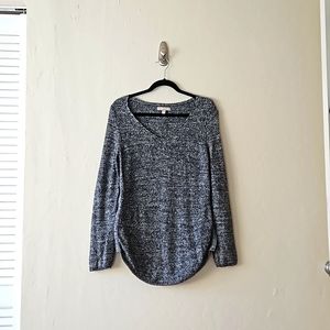 Wide-Neck Knit Sweater with Side Zippers